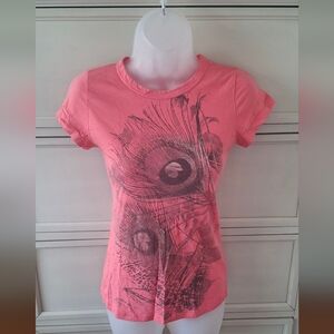 L.A.Teez Peacock Coral Graphic Tee